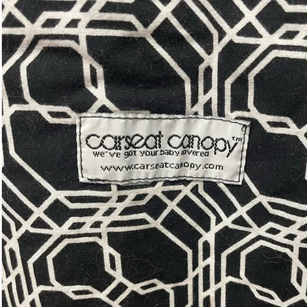 Soft Carseat Canopy Geometric Black White Minky Gray Baby Car Carrier Seat Cover